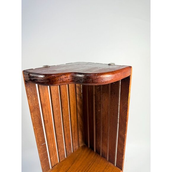 Wooden Corner Floating Wall Shelf 3 tier Heart Vintage Cottage Granny Core Wood - Picture 16 of 16